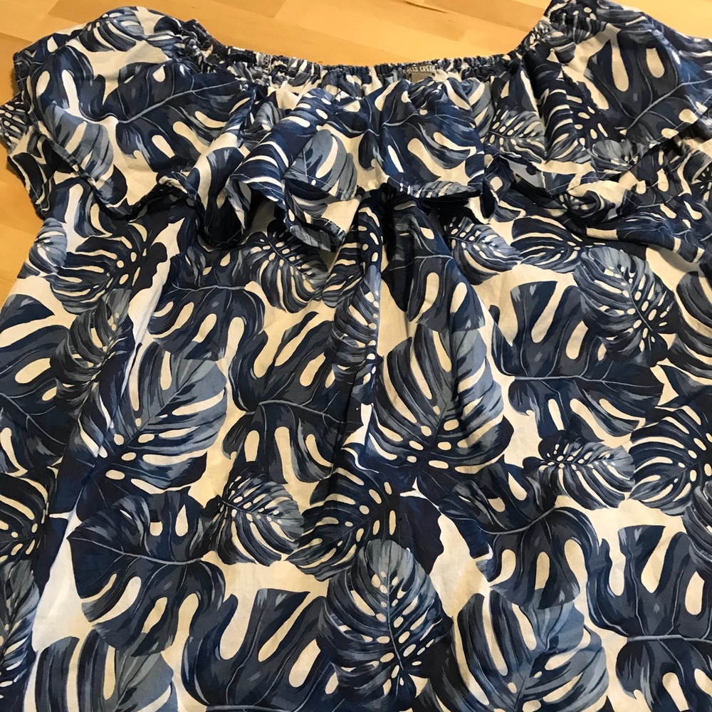 Falls Creek Blue Palm Fronds dress